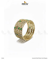 Ancestral Motif Ornate Jewel Bangles - Green BANGLES - Zeesy Jewellery Pakistan | Premium Artificial & Imitation Jewellery