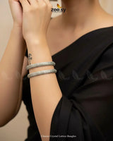 Classic Crystal Lattice Bangles BANGLES - Zeesy Jewellery Pakistan | Premium Artificial & Imitation Jewellery