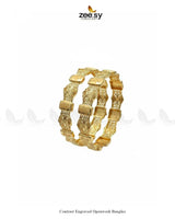 Contrast Engraved Openwork Bangles BANGLES - Zeesy Jewellery Pakistan | Premium Artificial & Imitation Jewellery