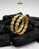 Contrast Engraved Openwork Bangles BANGLES - Zeesy Jewellery Pakistan | Premium Artificial & Imitation Jewellery