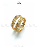 Contrast Oval Pavé Bangles BANGLES - Zeesy Jewellery Pakistan | Premium Artificial & Imitation Jewellery