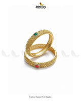 Contrast Square Pavé Bangles BANGLES - Zeesy Jewellery Pakistan | Premium Artificial & Imitation Jewellery