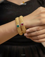 Contrast Square Pavé Bangles BANGLES - Zeesy Jewellery Pakistan | Premium Artificial & Imitation Jewellery