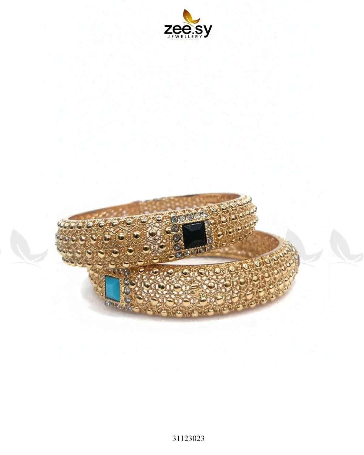 Contrast Square Pavé Bangles BANGLES - Zeesy Jewellery Pakistan | Premium Artificial & Imitation Jewellery