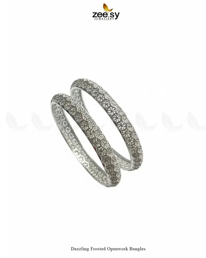 Dazzling Frosted Openwork Bangles BANGLES - Zeesy Jewellery Pakistan | Premium Artificial & Imitation Jewellery
