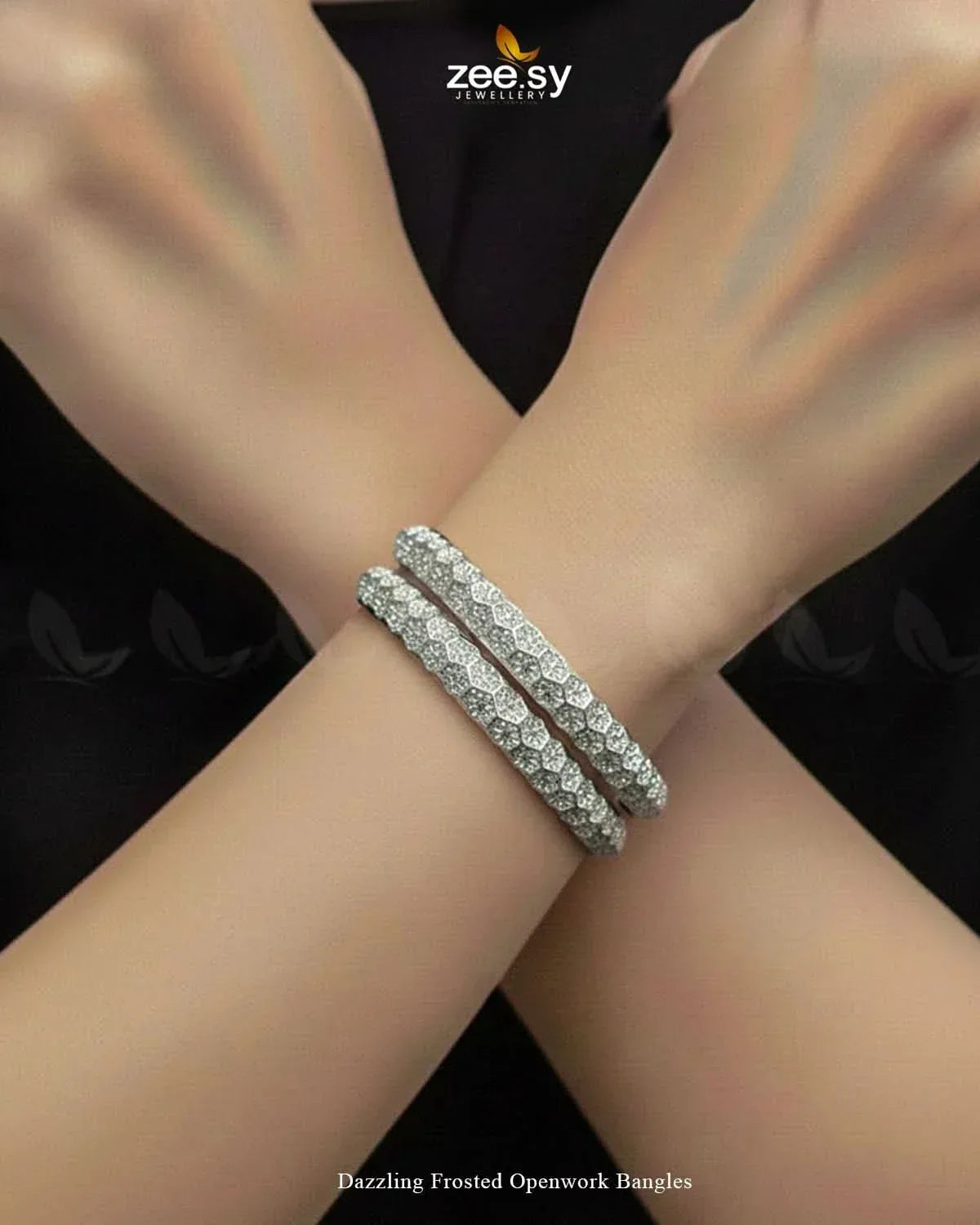 Dazzling Frosted Openwork Bangles BANGLES - Zeesy Jewellery Pakistan | Premium Artificial & Imitation Jewellery