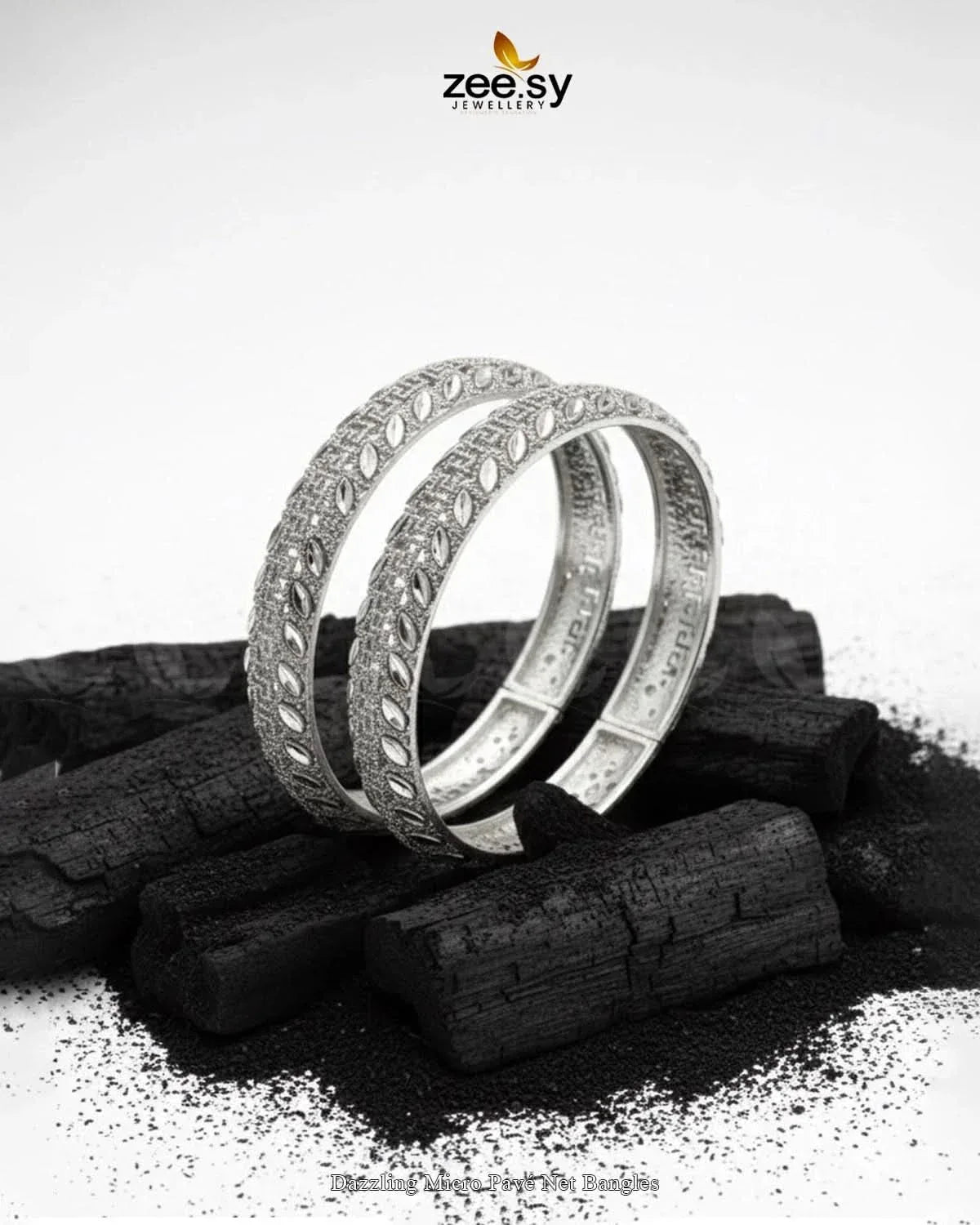 Dazzling Micro Pavé Net Bangles BANGLES - Zeesy Jewellery Pakistan | Premium Artificial & Imitation Jewellery