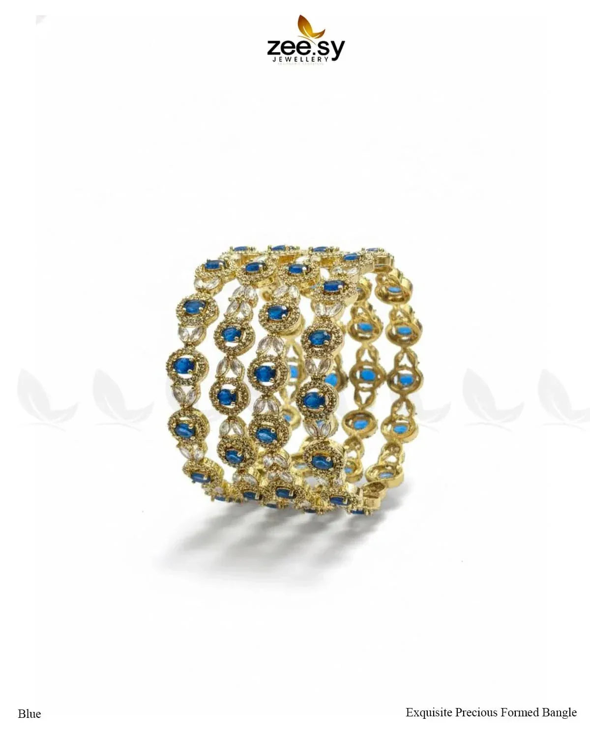 Exquisite Precious Formed Bangles - Blue BANGLES - Zeesy Jewellery Pakistan | Premium Artificial & Imitation Jewellery