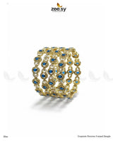 Exquisite Precious Formed Bangles - Blue BANGLES - Zeesy Jewellery Pakistan | Premium Artificial & Imitation Jewellery