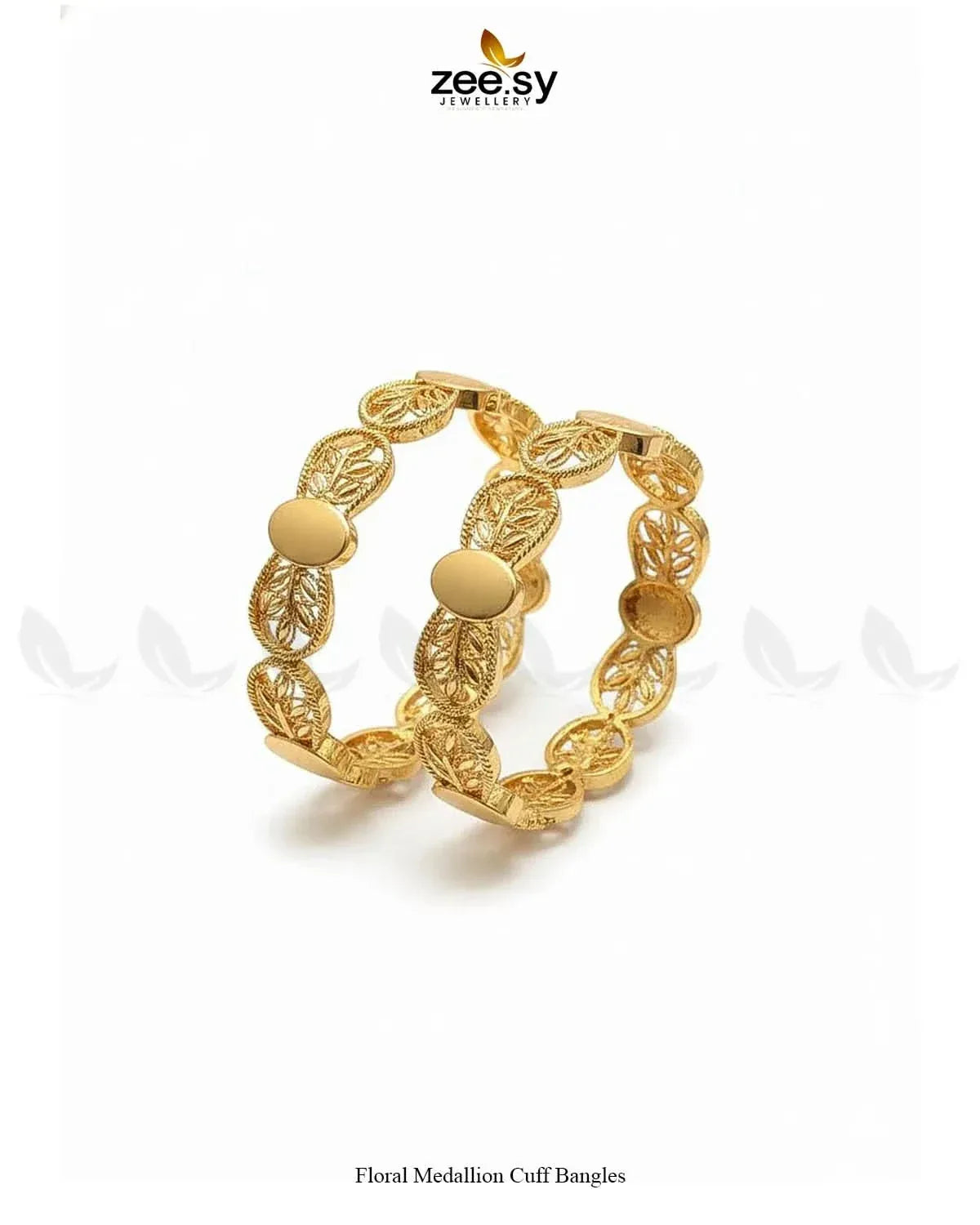Floral Medallion Cuff Bangles BANGLES - Zeesy Jewellery Pakistan | Premium Artificial & Imitation Jewellery