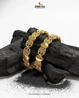 Floral Medallion Cuff Bangles BANGLES - Zeesy Jewellery Pakistan | Premium Artificial & Imitation Jewellery