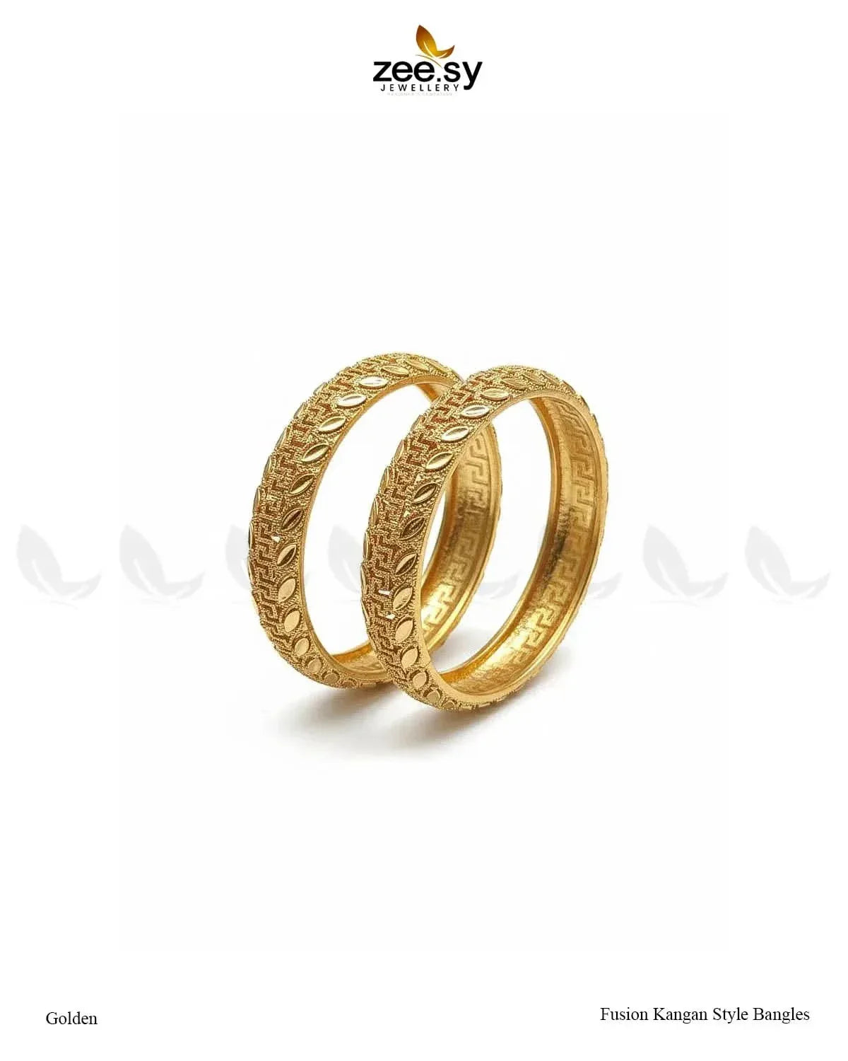 Fusion Kangan Style Bangles - Golden BANGLES - Zeesy Jewellery Pakistan | Premium Artificial & Imitation Jewellery