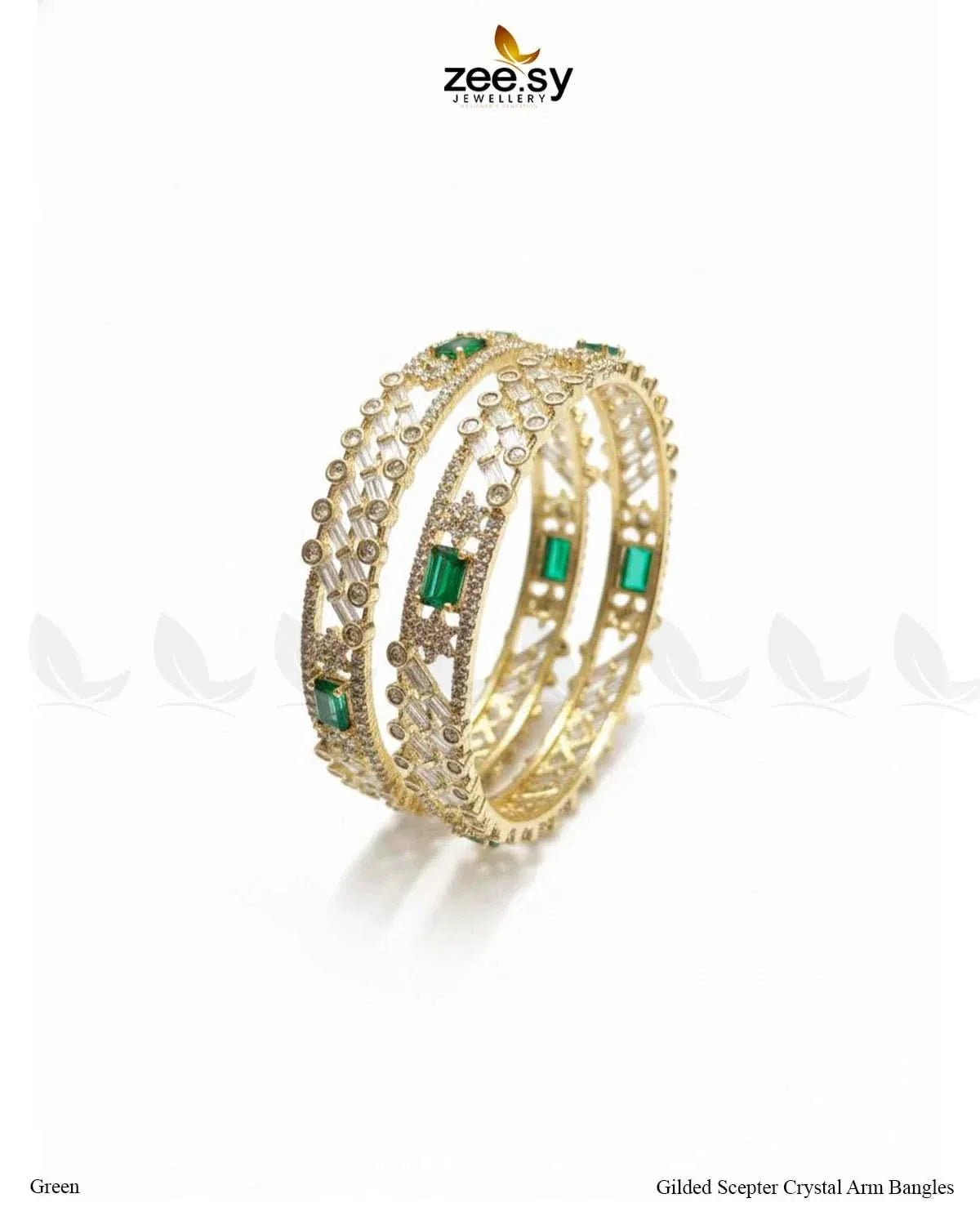 Gilded Scepter Crystal Arm Bangles BANGLES - Zeesy Jewellery Pakistan | Premium Artificial & Imitation Jewellery