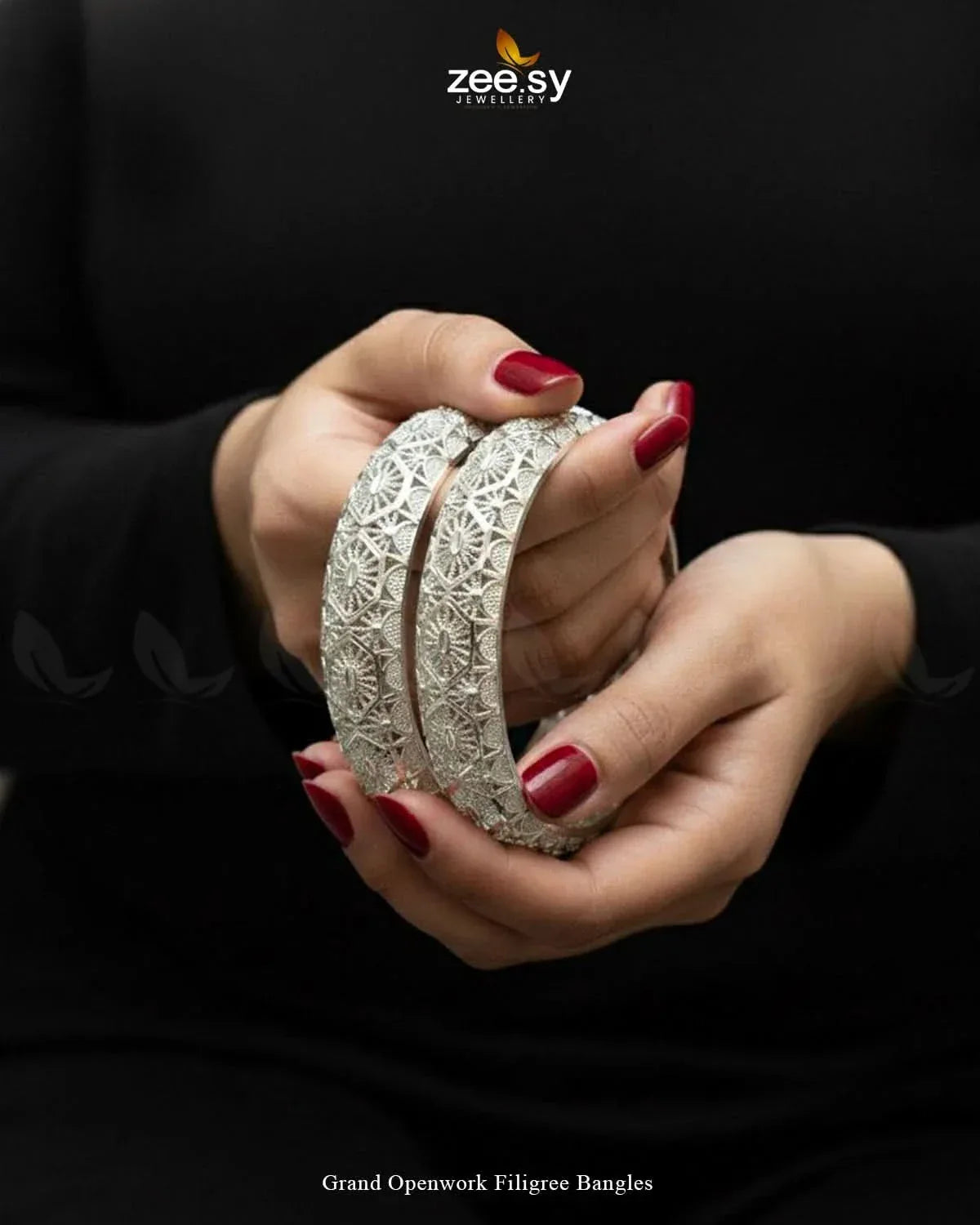 Grand Openwork Filigree Bangles BANGLES - Zeesy Jewellery Pakistan | Premium Artificial & Imitation Jewellery