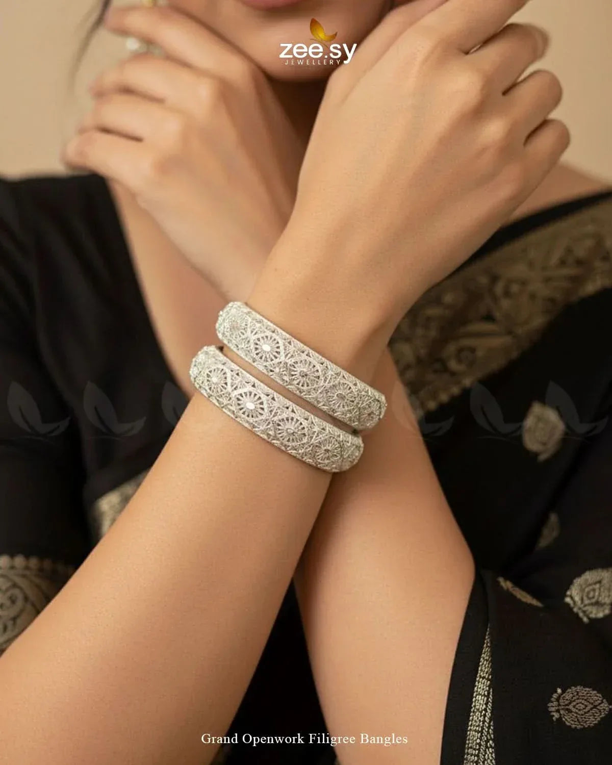Grand Openwork Filigree Bangles BANGLES - Zeesy Jewellery Pakistan | Premium Artificial & Imitation Jewellery