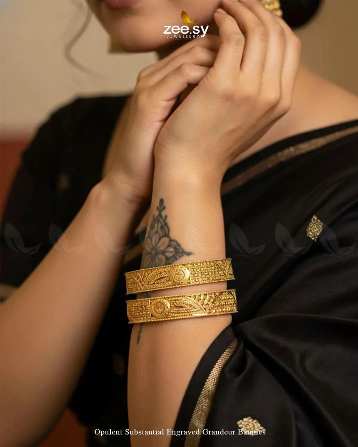 Opulent Substantial Engraved Grandeur Bangles BANGLES - Zeesy Jewellery Pakistan | Premium Artificial & Imitation Jewellery