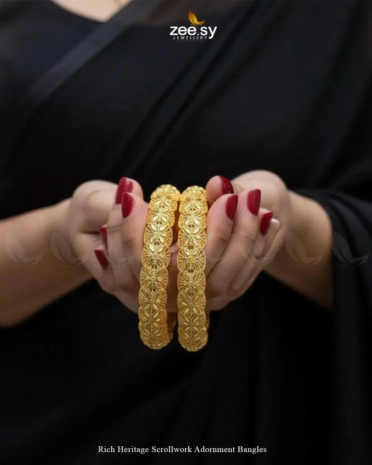 Rich Heritage Scrollwork Adornment Bangles BANGLES - Zeesy Jewellery Pakistan | Premium Artificial & Imitation Jewellery
