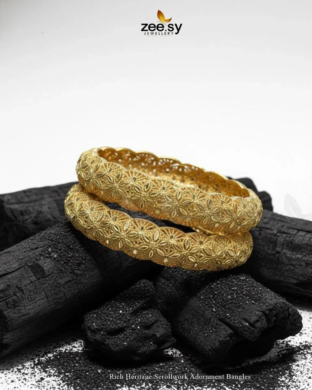 Rich Heritage Scrollwork Adornment Bangles BANGLES - Zeesy Jewellery Pakistan | Premium Artificial & Imitation Jewellery