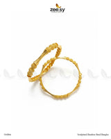 Sculptural Bamboo Bead Bangles - Golden BANGLES - Zeesy Jewellery Pakistan | Premium Artificial & Imitation Jewellery
