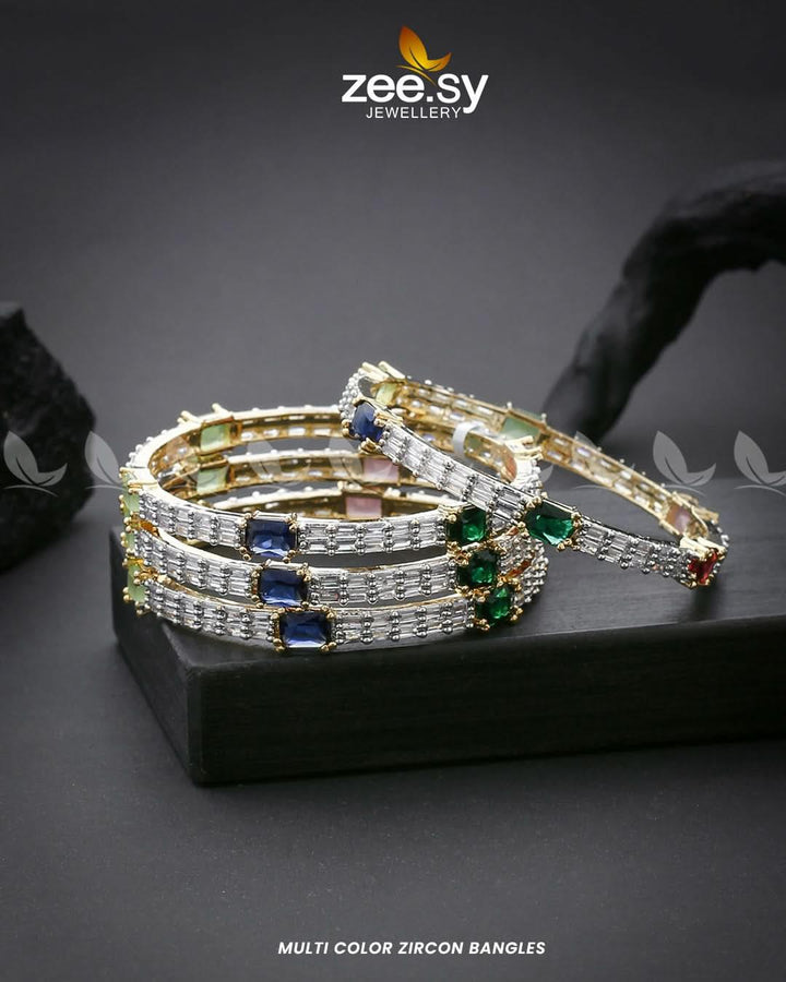 Multi Color Zircon Bangles Bangles - Zeesy Jewellery Pakistan | Premium Artificial & Imitation Jewellery