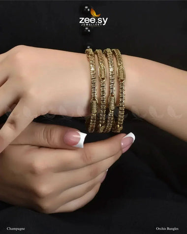 Orchis Bangles Champagne BANGLES - Zeesy Jewellery Pakistan | Premium Artificial & Imitation Jewellery