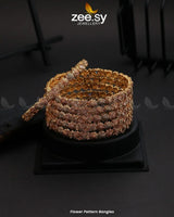 Flower Pettern Bangles Champagne Bangles - Zeesy Jewellery Pakistan | Premium Artificial & Imitation Jewellery