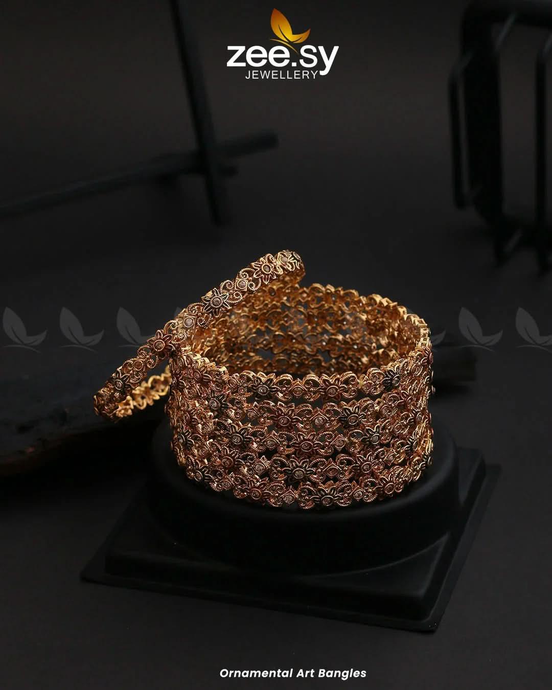 Ornamental Art Bangles - Zeesy.pk