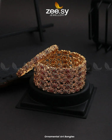 Ornamental Art Bangles Red Bangles - Zeesy Jewellery Pakistan | Premium Artificial & Imitation Jewellery