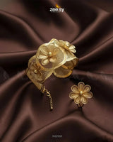 Grand Floral Statement Bangle Ring Set BANGLES - Zeesy Jewellery Pakistan | Premium Artificial & Imitation Jewellery