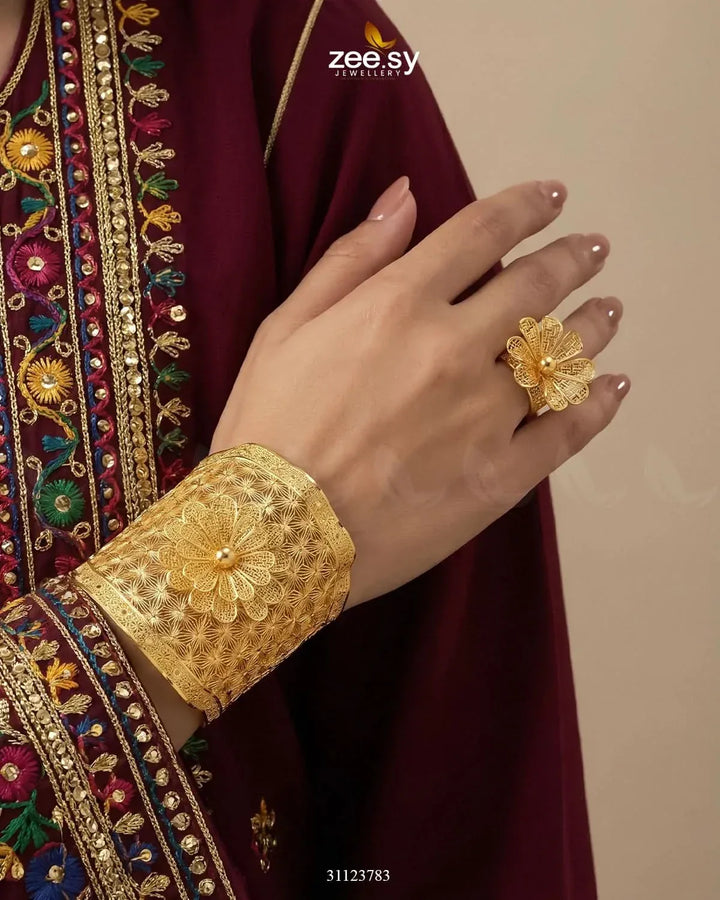 Handcrafted Floral Jali Bangle Set BANGLES - Zeesy Jewellery Pakistan | Premium Artificial & Imitation Jewellery