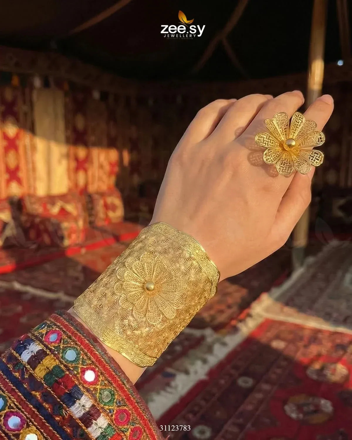 Handcrafted Floral Jali Bangle Set BANGLES - Zeesy Jewellery Pakistan | Premium Artificial & Imitation Jewellery