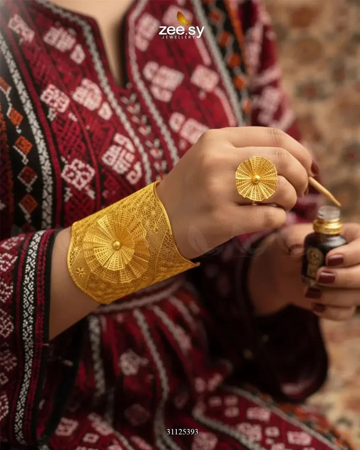 Marhaba Baai Armlet Bangle Ring Set BANGLES - Zeesy Jewellery Pakistan | Premium Artificial & Imitation Jewellery