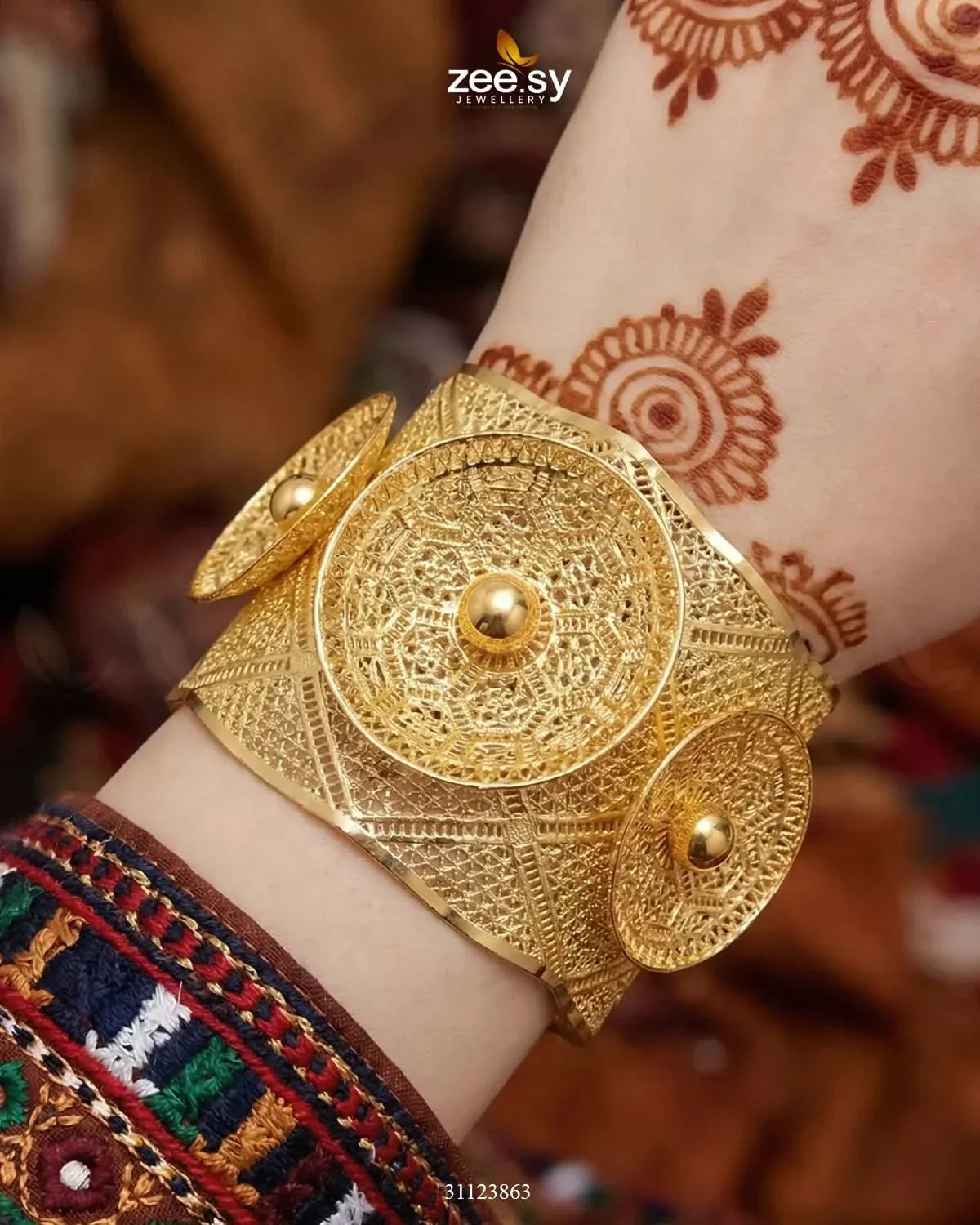 Sculpted Botanical Baai Bangle Ring Set BANGLES - Zeesy Jewellery Pakistan | Premium Artificial & Imitation Jewellery