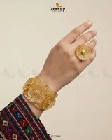 Sculpted Botanical Baai Bangle Ring Set BANGLES - Zeesy Jewellery Pakistan | Premium Artificial & Imitation Jewellery