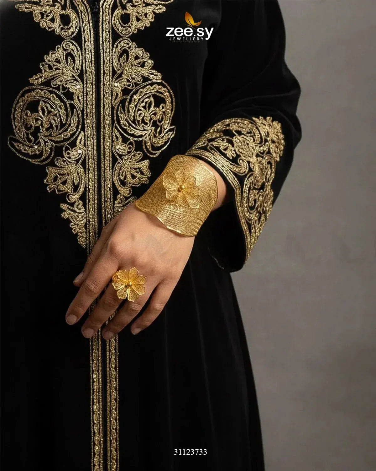 Sculptural Filigree Bangle Ring Set BANGLES - Zeesy Jewellery Pakistan | Premium Artificial & Imitation Jewellery