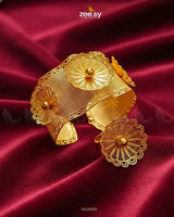 Sultanate Sunburst Filigree Bangle Ring Set BANGLES - Zeesy Jewellery Pakistan | Premium Artificial & Imitation Jewellery