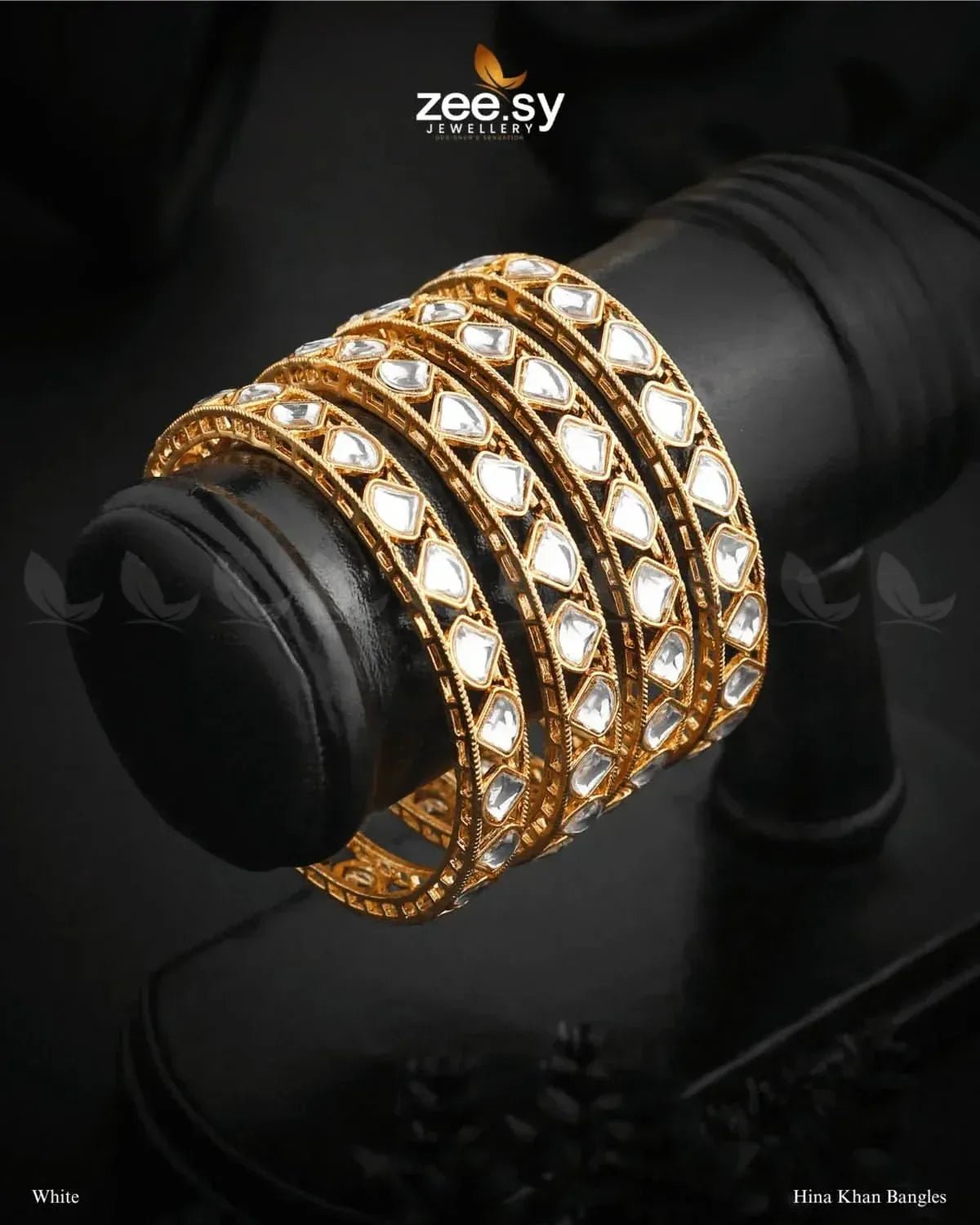 Hina Khan Bangles White Bangles - Zeesy Jewellery Pakistan | Premium Artificial & Imitation Jewellery