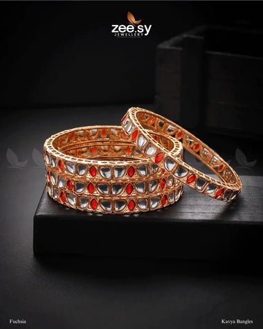 Kavya Bangles Fuchsia Bangles - Zeesy Jewellery Pakistan | Premium Artificial & Imitation Jewellery