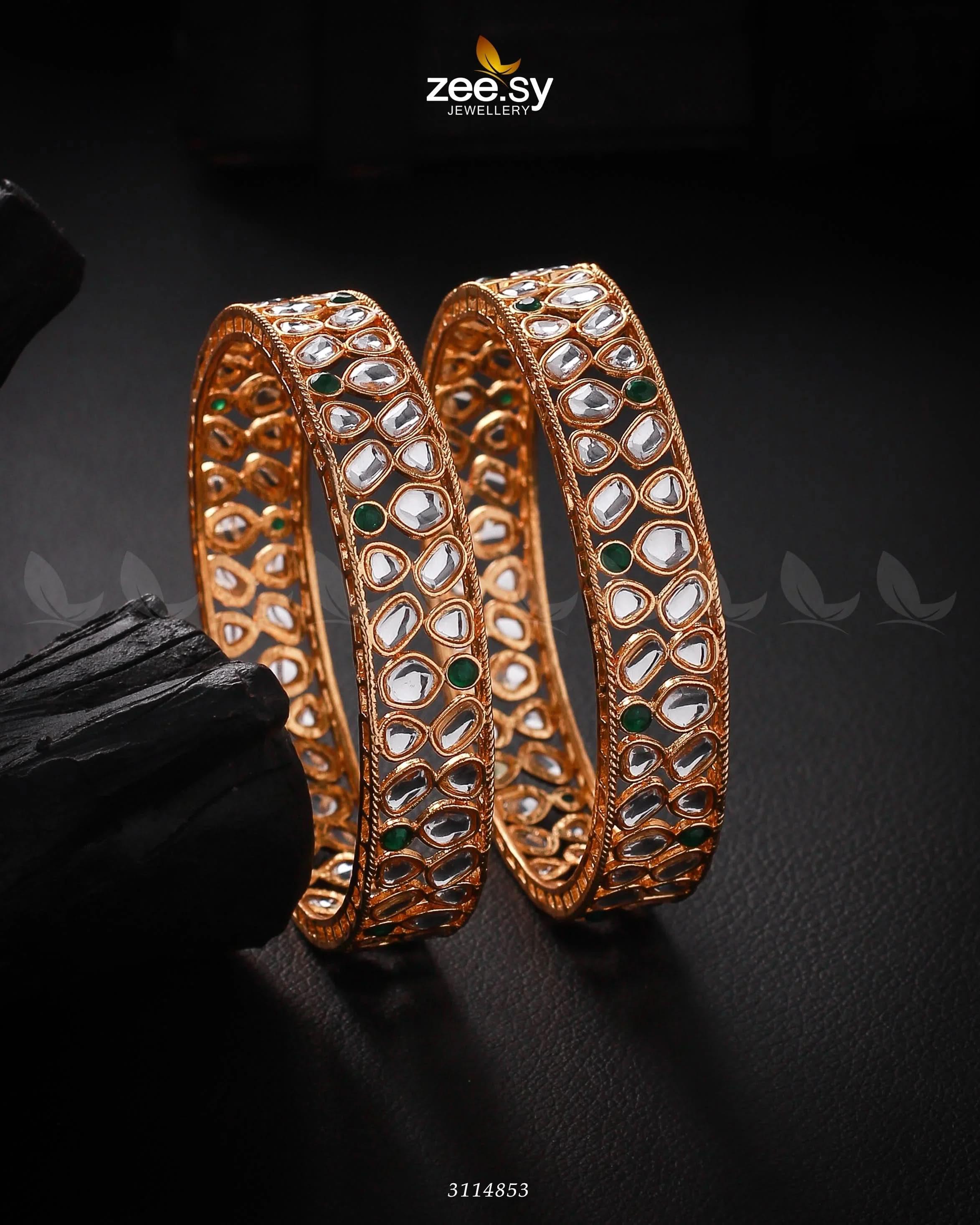 Saffron Bangles Green 2*10 Bangles - Zeesy Jewellery Pakistan | Premium Artificial & Imitation Jewellery