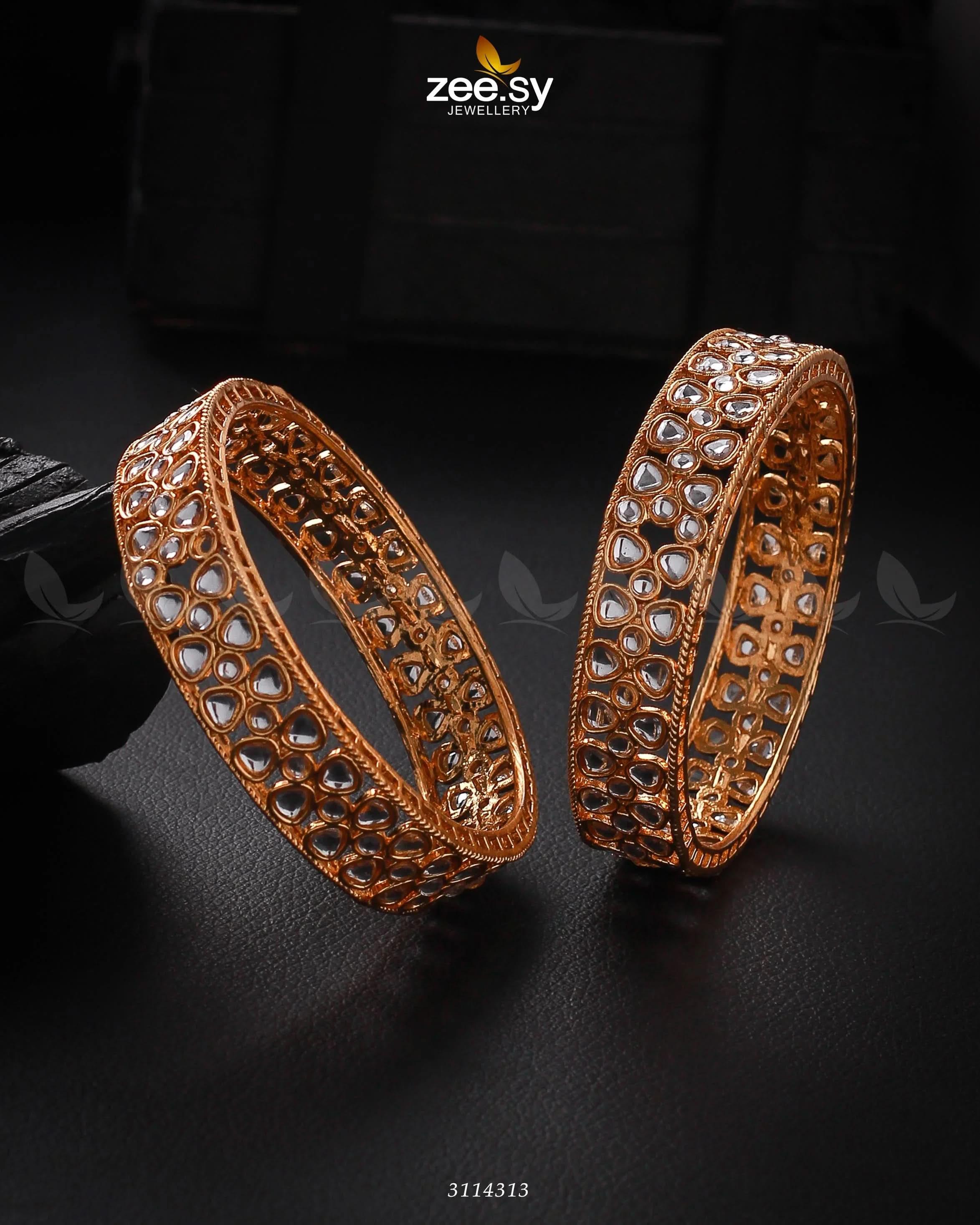 Selena Bangles White 2*4 Bangles - Zeesy Jewellery Pakistan | Premium Artificial & Imitation Jewellery
