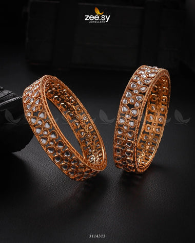 Selena Bangles White 2*4 Bangles - Zeesy Jewellery Pakistan | Premium Artificial & Imitation Jewellery