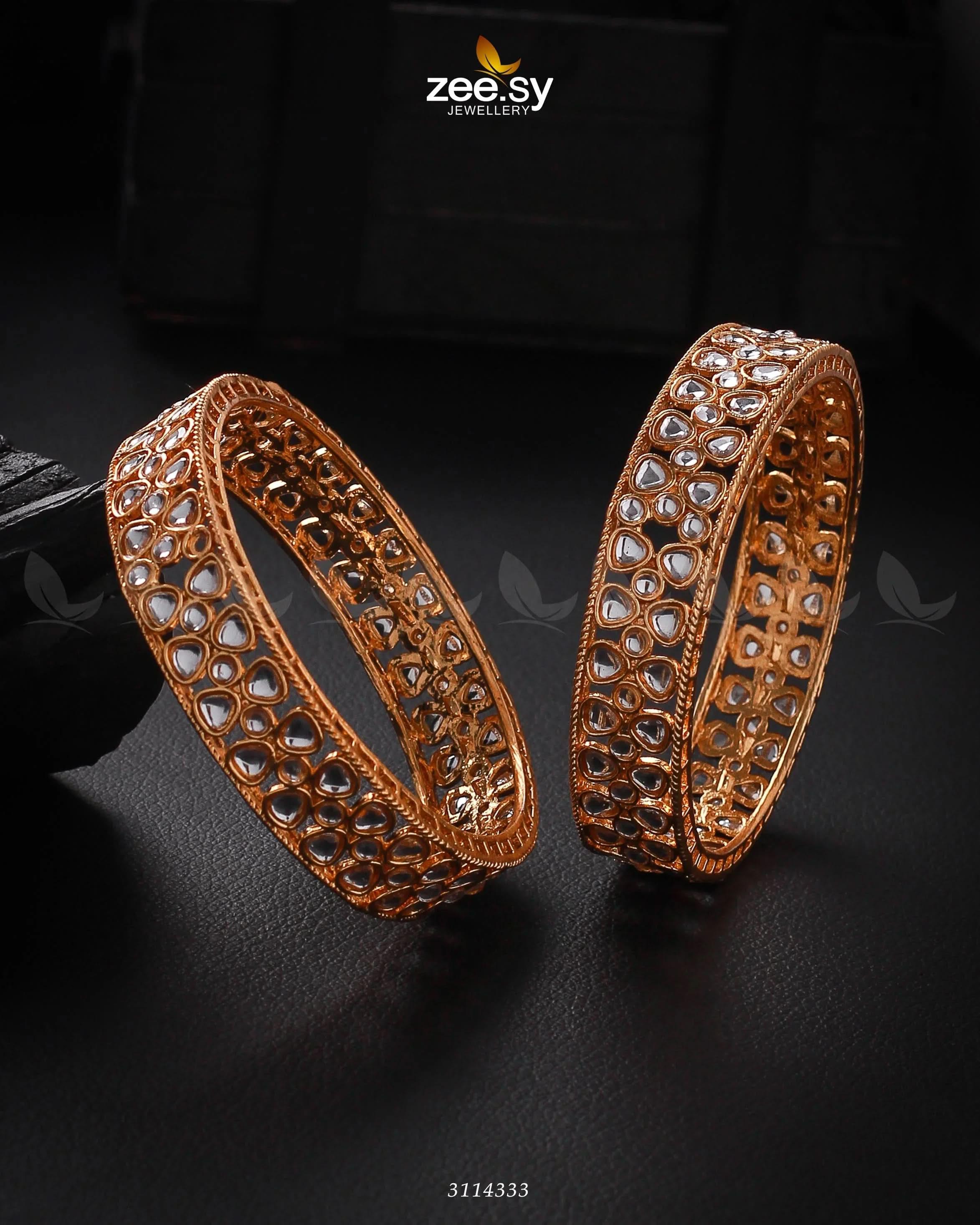 Selena Bangles White 2*8 Bangles - Zeesy Jewellery Pakistan | Premium Artificial & Imitation Jewellery