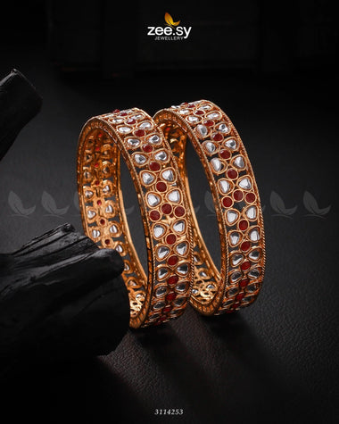 Selena Bangles Fuchsia 2*4 Bangles - Zeesy Jewellery Pakistan | Premium Artificial & Imitation Jewellery
