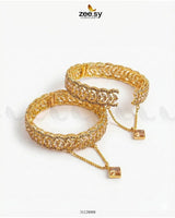 Leaf Vine Gems Stone Bangles Golden Champagne BANGLES - Zeesy Jewellery Pakistan | Premium Artificial & Imitation Jewellery