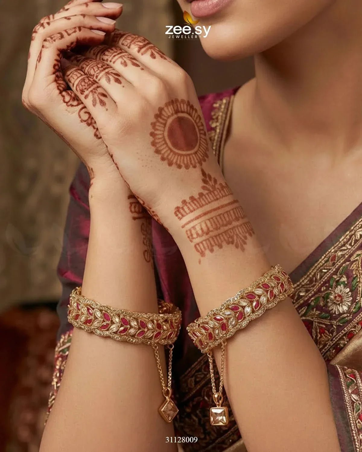 Leaf Vine Gems Stone Bangles BANGLES - Zeesy Jewellery Pakistan | Premium Artificial & Imitation Jewellery