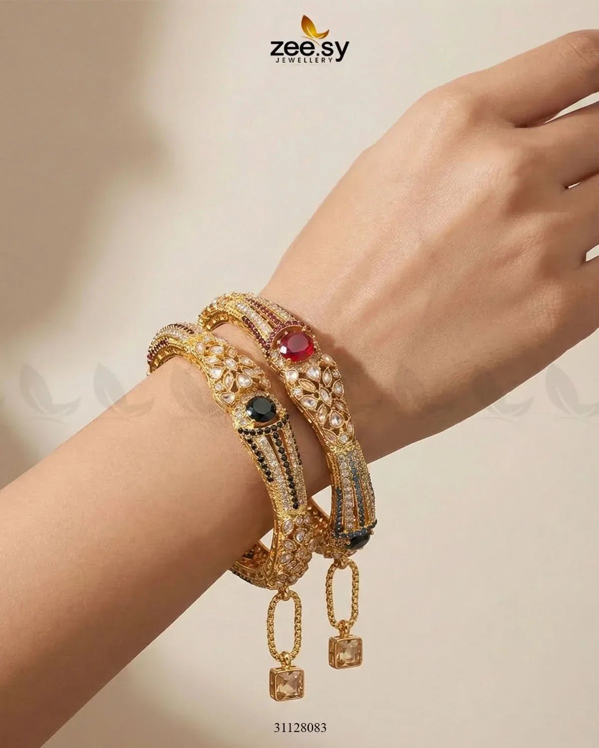 Royal Neel Cluster Pave Bangles BANGLES - Zeesy Jewellery Pakistan | Premium Artificial & Imitation Jewellery