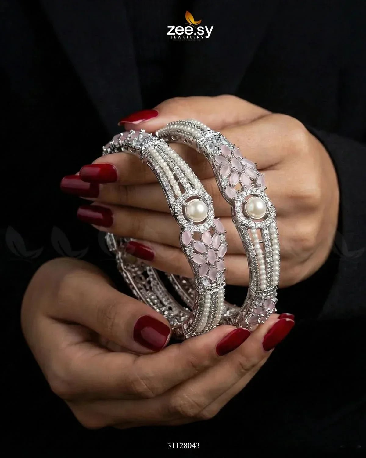 Royal Neel Cluster Pave Bangles BANGLES - Zeesy Jewellery Pakistan | Premium Artificial & Imitation Jewellery