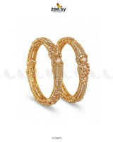Royal Neel Cluster Pave Bangles Golden Champagne BANGLES - Zeesy Jewellery Pakistan | Premium Artificial & Imitation Jewellery