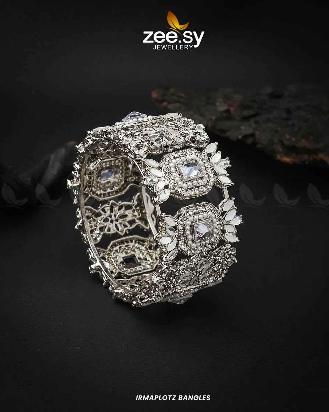 Irmaplotz Bangles Silver White Bangles - Zeesy Jewellery Pakistan