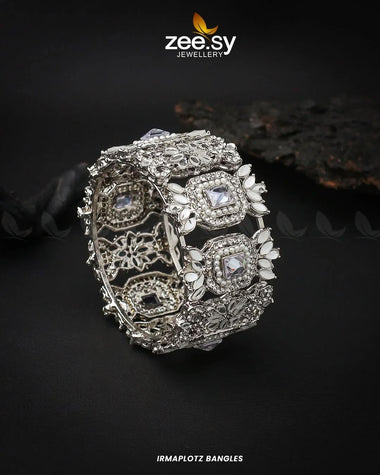 Irmaplotz Bangles Silver White Bangles - Zeesy Jewellery Pakistan | Premium Artificial & Imitation Jewellery